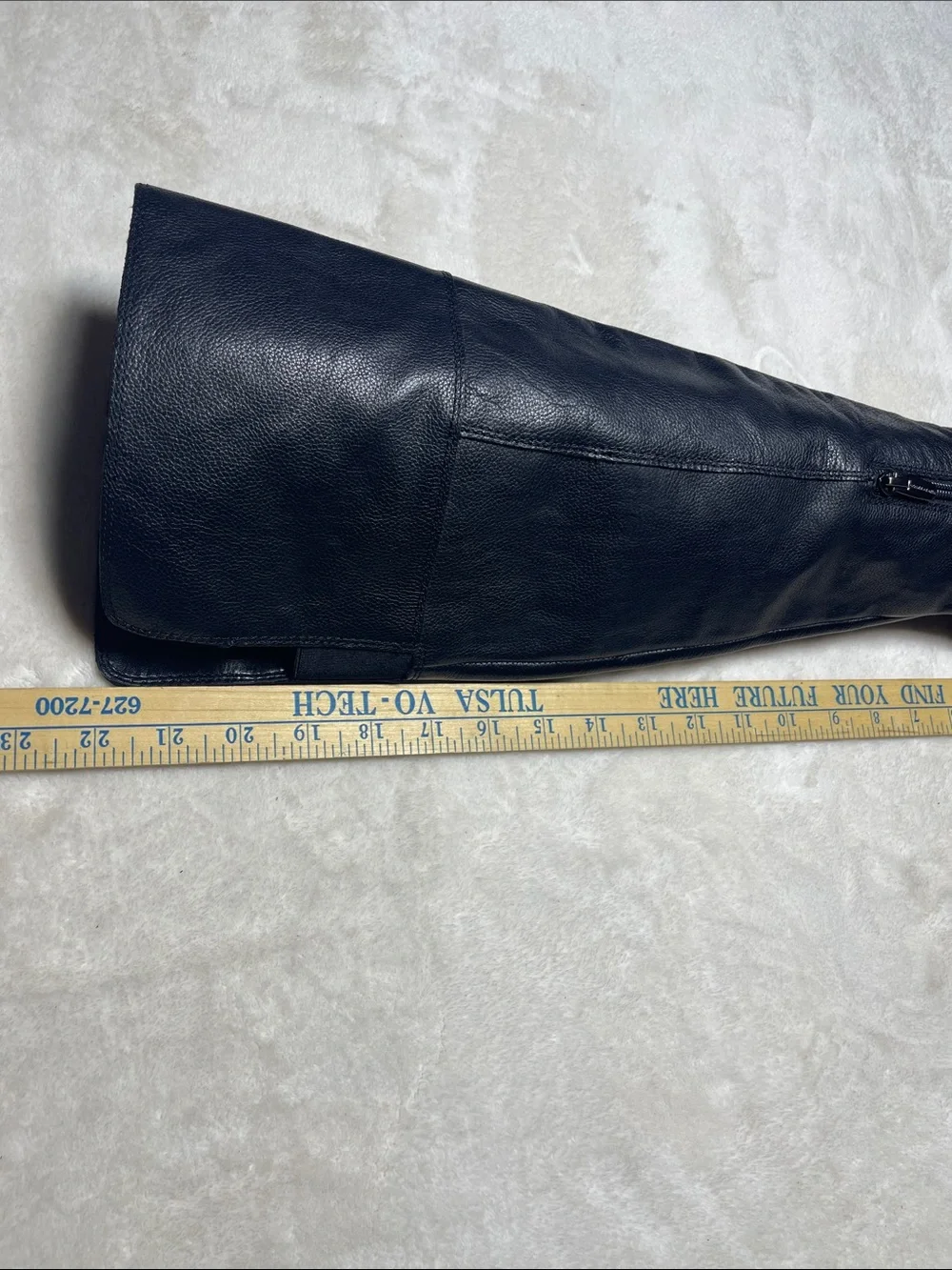 Vince Camuto Dasemma Black Leather Over-the-Knee Block Heel Boots Size 6.5